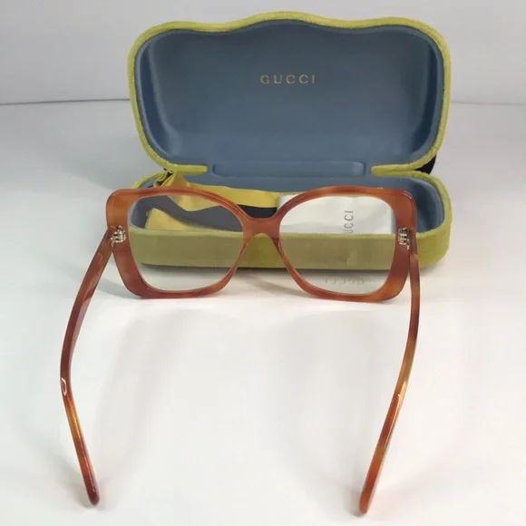 New Authentic Gucci GG0473O 003 Oversized Butterfly Eyeglasses